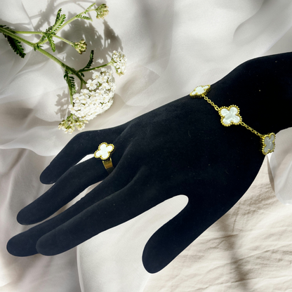 Elegant Clover Necklace Set (Black & White) – | Flat 20% OFF