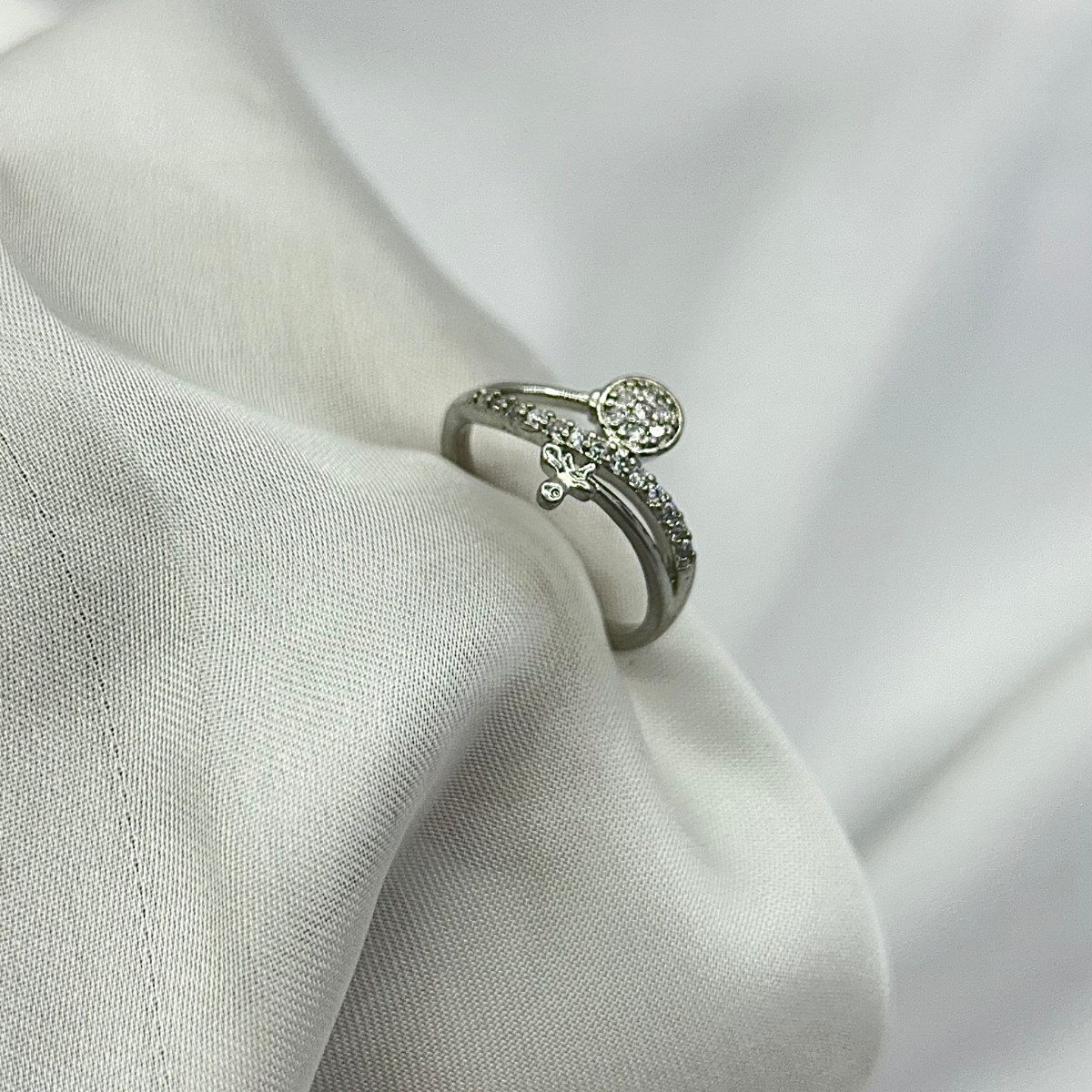 Adjustable Stone Work Ring – Silver color | 20% OFF