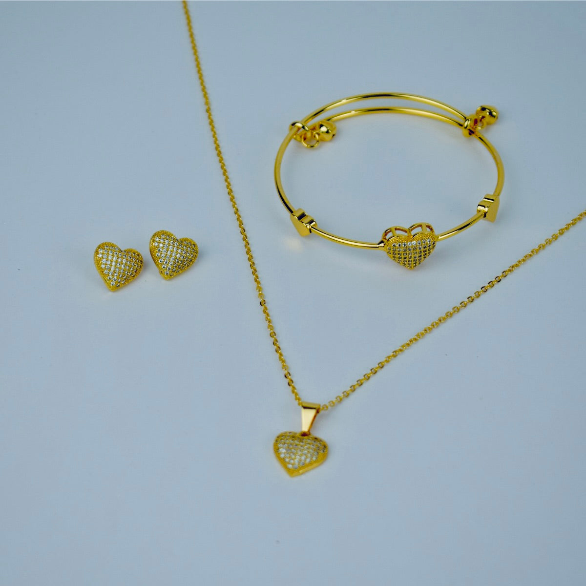 Shiny Heart-Shaped Necklace Set | 20% OFF