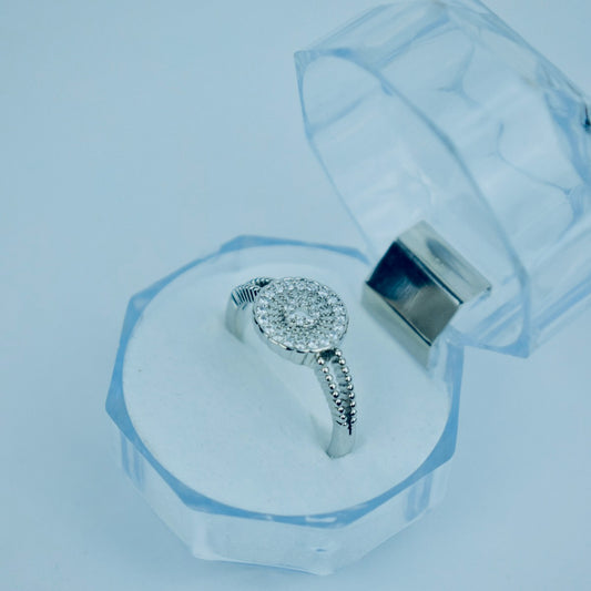 Elegant Adjustable Crystal Ring (Gold & Silver)