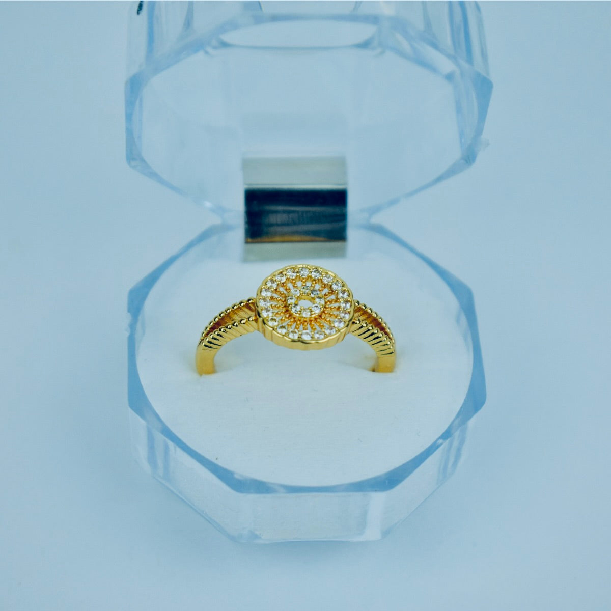 Elegant Adjustable Crystal Ring (Gold & Silver)