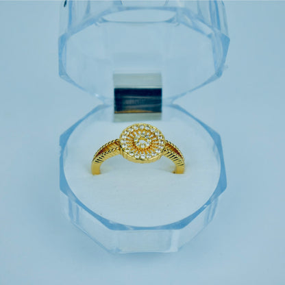 Elegant Adjustable Crystal Ring (Gold & Silver)
