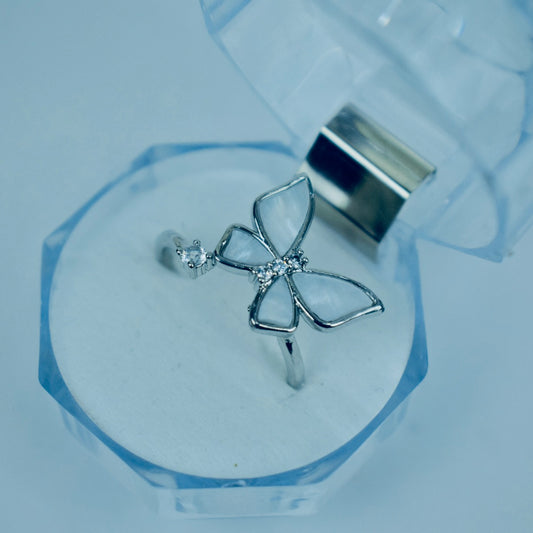 Graceful adjustable Butterfly Stone Ring