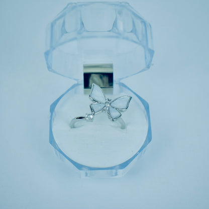 Graceful adjustable Butterfly Stone Ring