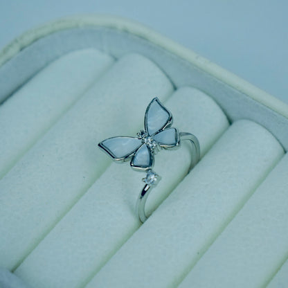 Graceful adjustable Butterfly Stone Ring