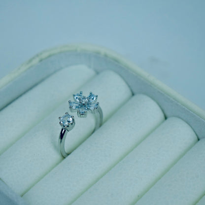 Dual Charm Adjustable Flower Ring (Gold & Silver) | Flat 20% OFF