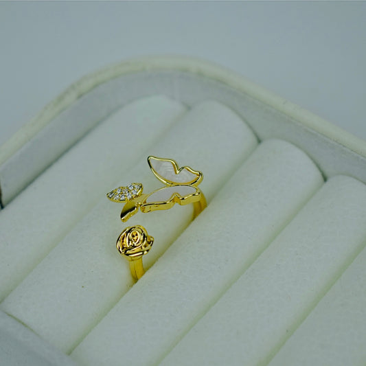 Butterfly Stone Work Adjustable Rings Flat 20% OFF