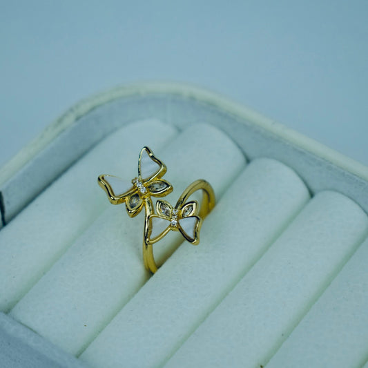 Double Butterfly Adjustable Ring Flat 20% OFF