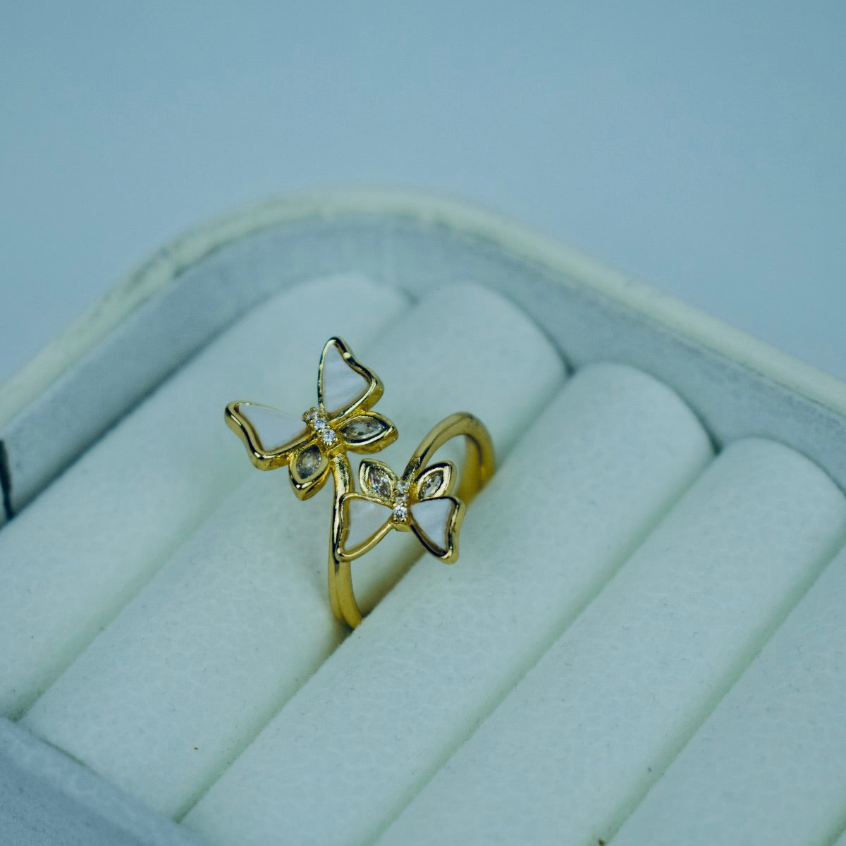 Double Butterfly Adjustable Ring Flat 20% OFF