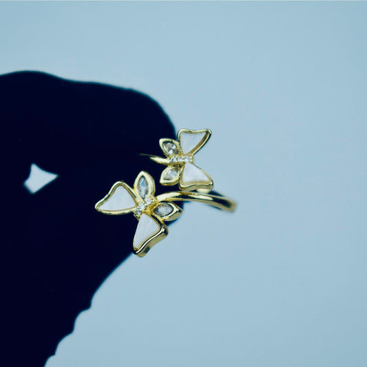 Double Butterfly Adjustable Ring Flat 20% OFF