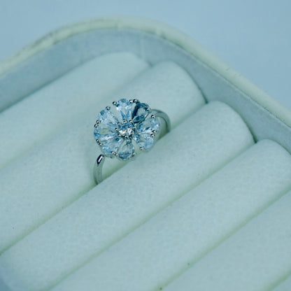 Luxury Crystal Flower Adjustable Ring – Elegant Design (20% OFF)