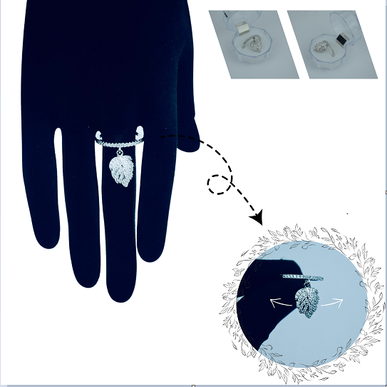 Moveable Leaf Adjustable Ring Sparkling and Unique Design