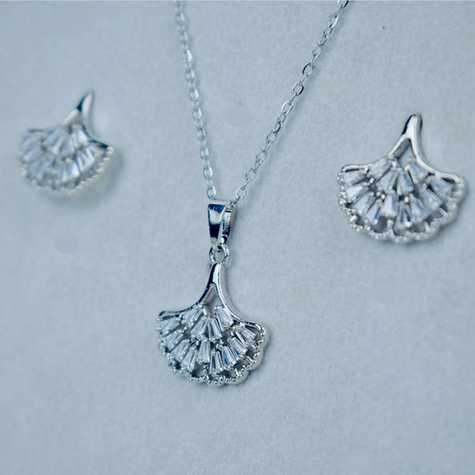 Elegant Fan-Leaf  Neckless Set | 20% OFF